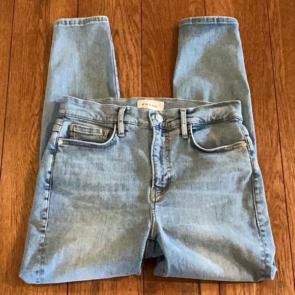 Frame Denim Light Wash, high rise Skinny cropped Jeans. Women’s size 28 - Picture 4 of 15
